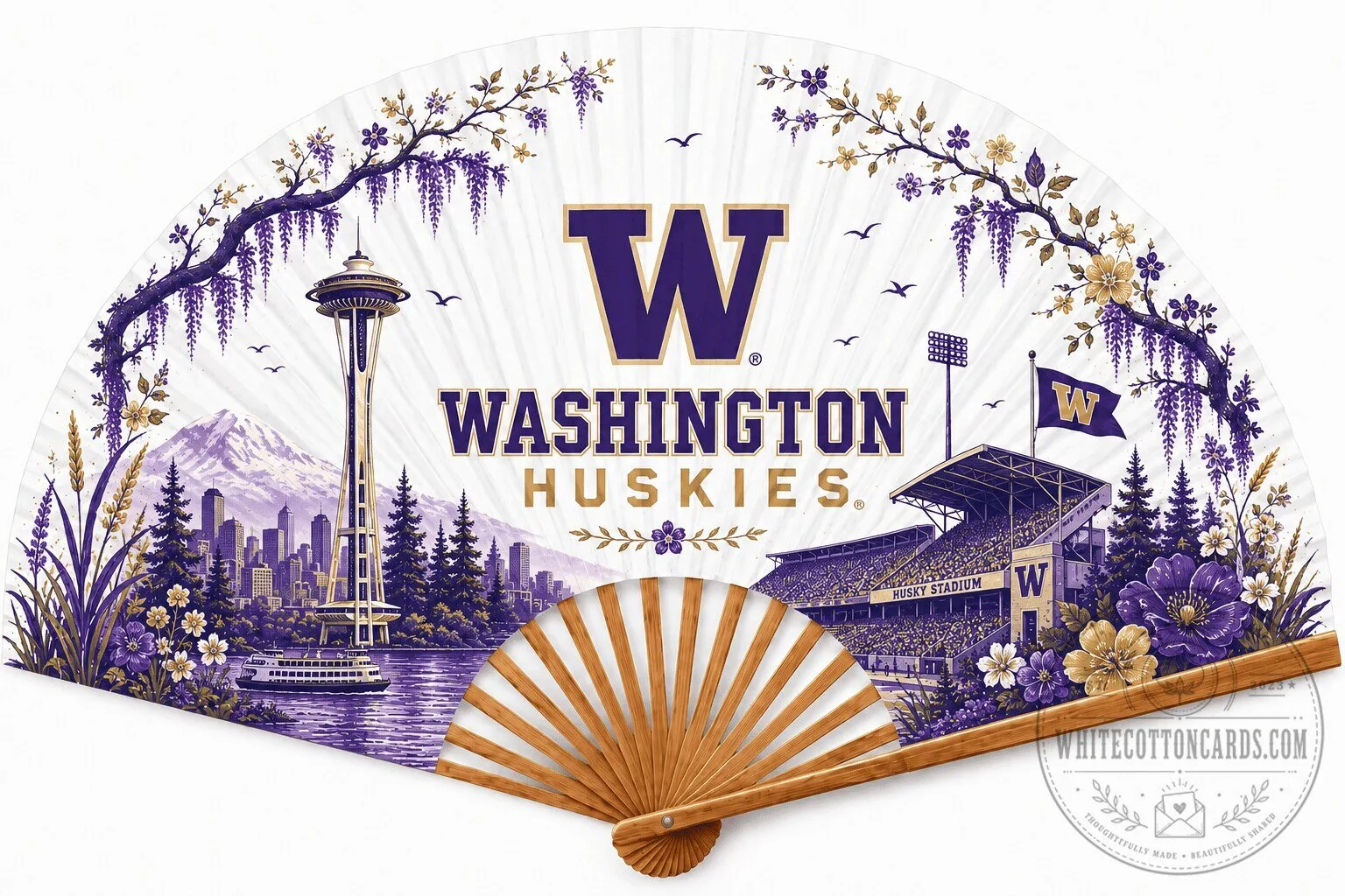 Washington Huskies University of Washington Seattle Folding Hand Fan