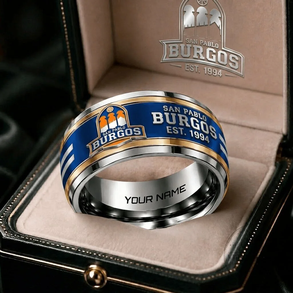 San Pablo Burgos Basketball Team Personalized Stainless Steel Ring