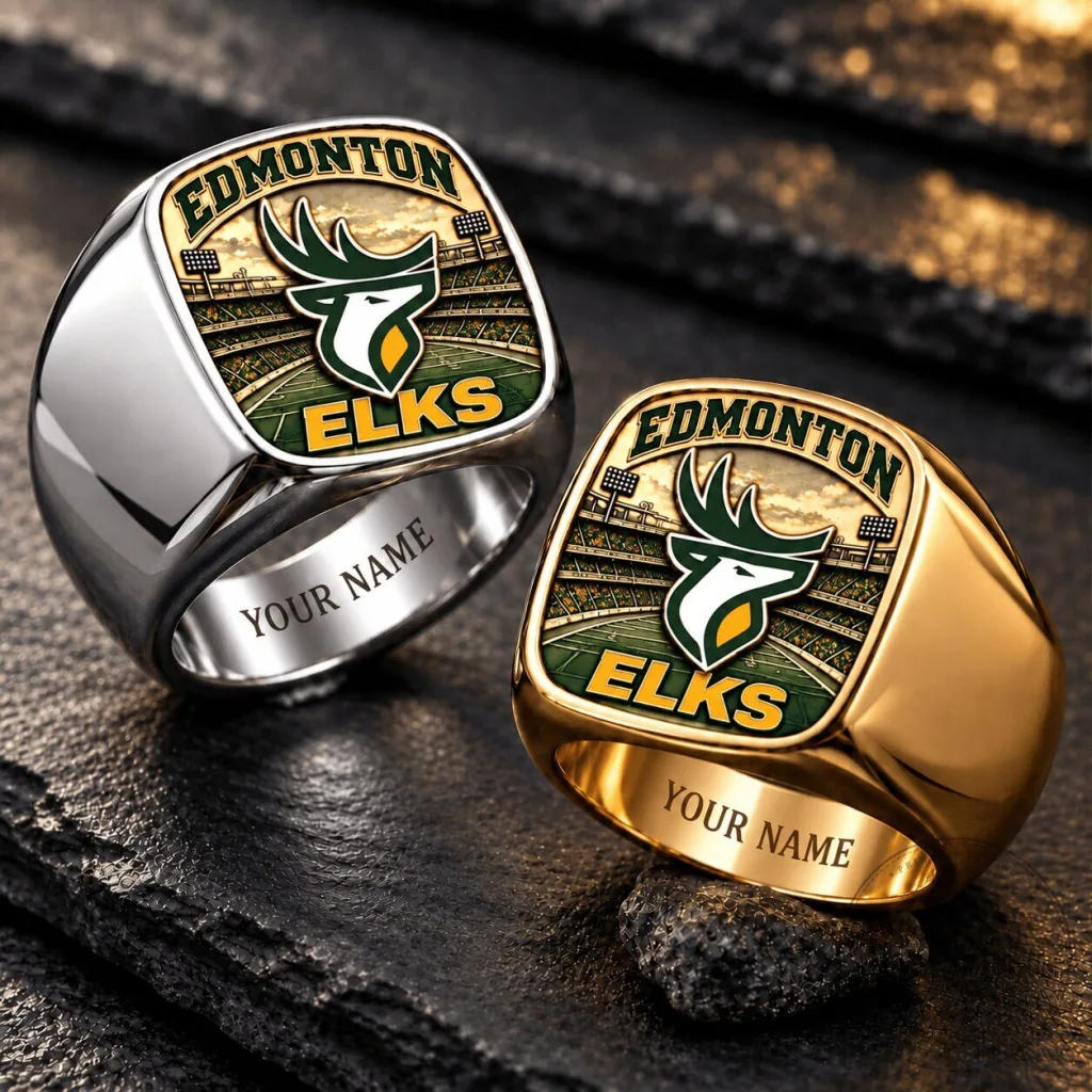 Edmonton Elks Canadian Football League Personalized Fan Ring Edmonton Elks Canadian Football League Personalized Fan Ring