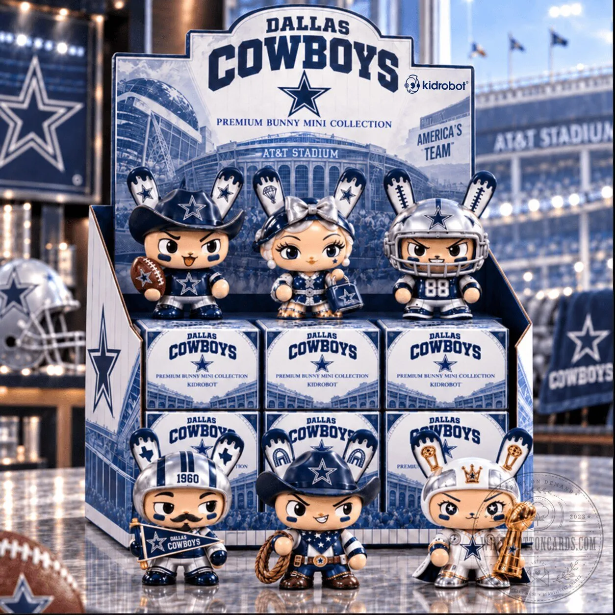 Dallas Cowboys Kidrobot Premium Bunny Mini Collection Blind Box Figurine