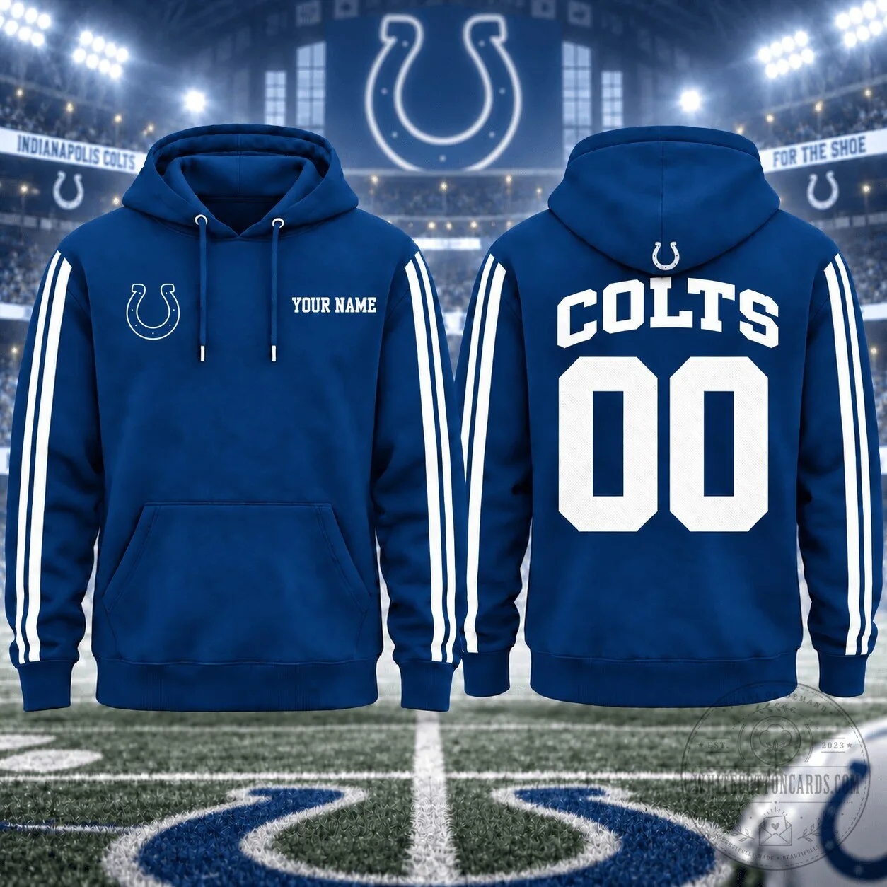 Indianapolis Colts Personalized Name and Number NFL Football Hoodie