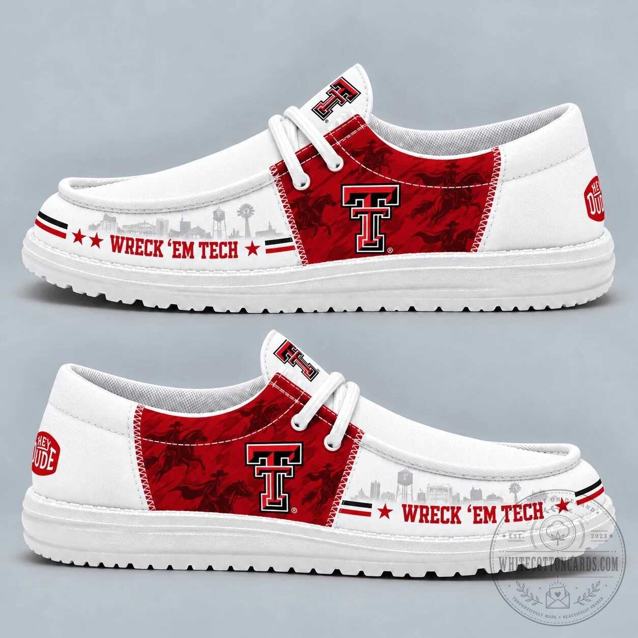 Texas Tech Red Raiders Football Team Fan Slip-on Shoes