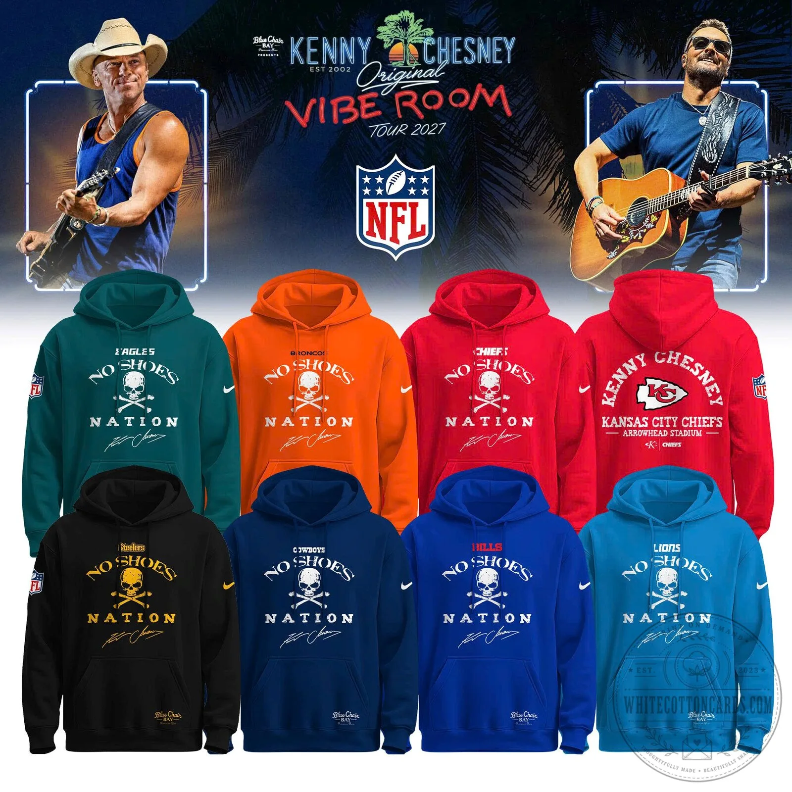 Kenny Chesney No Shoes Nation Tour 2027 NFL Football Team Hoodie