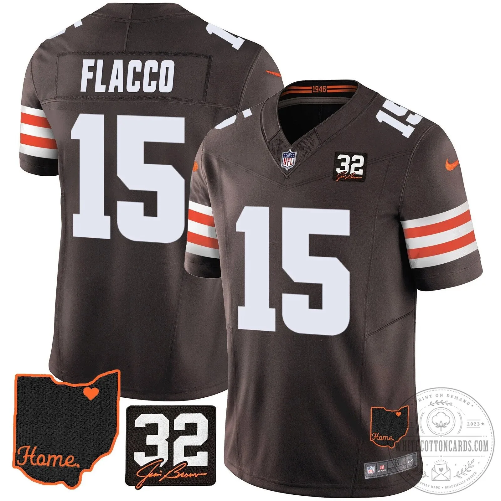 Cleveland Browns Football Jersey Number 15 for Joe Flacco 10 Cleveland Browns Football Jersey Number 15 for Joe Flacco