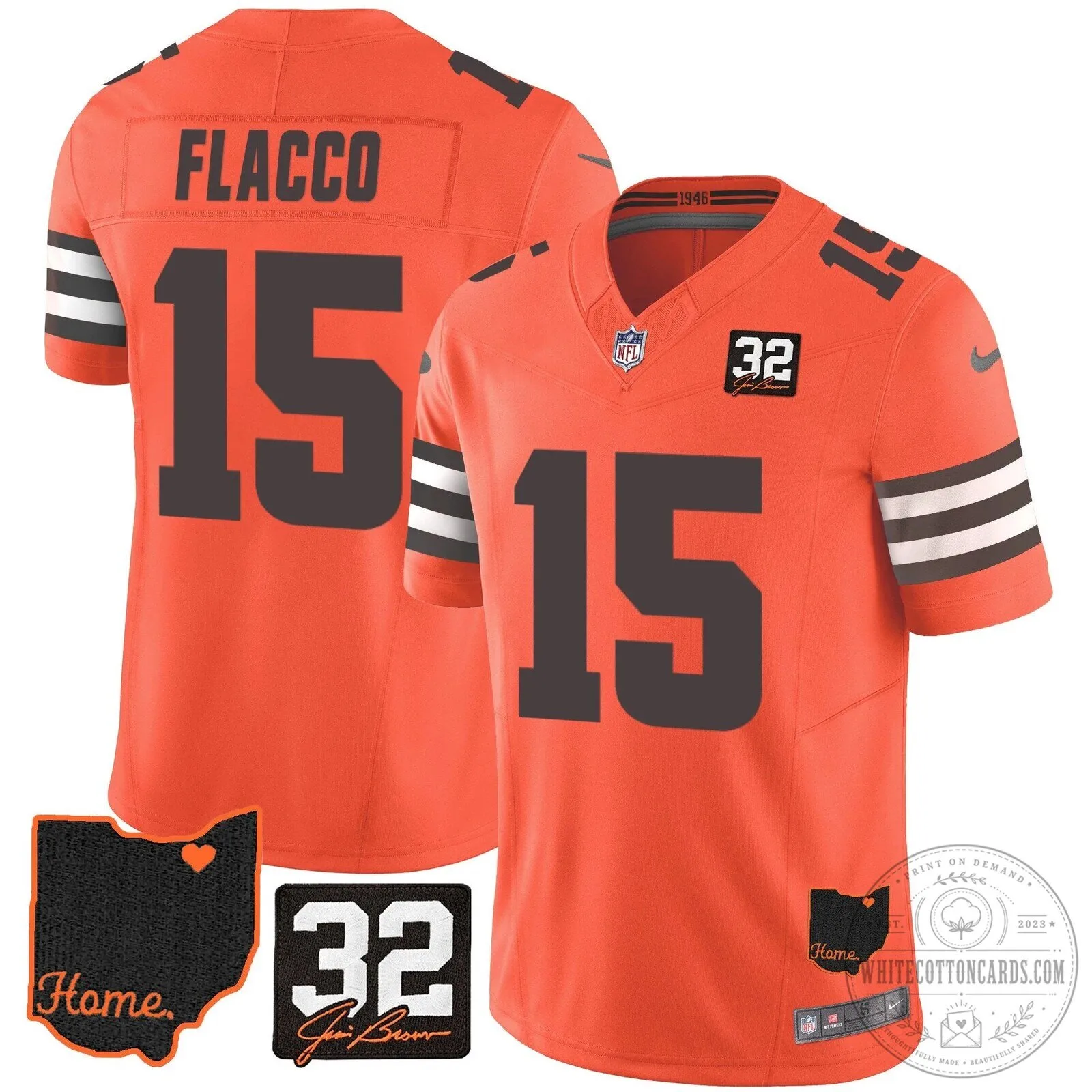 Cleveland Browns Football Jersey Number 15 for Joe Flacco 12 Cleveland Browns Football Jersey Number 15 for Joe Flacco