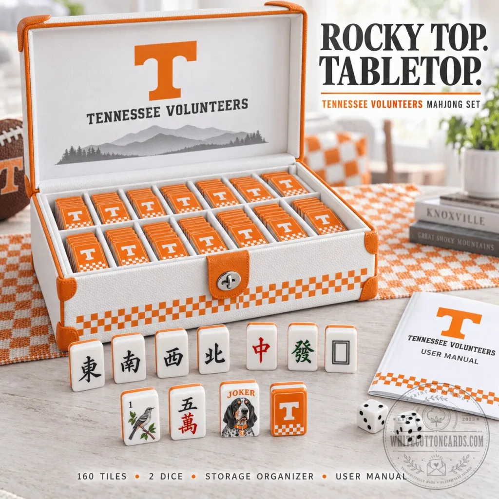 Tennessee Volunteers Mahjong Tile Game Set with Storage Case Tennessee Volunteers Mahjong Tile Game Set with Storage Case