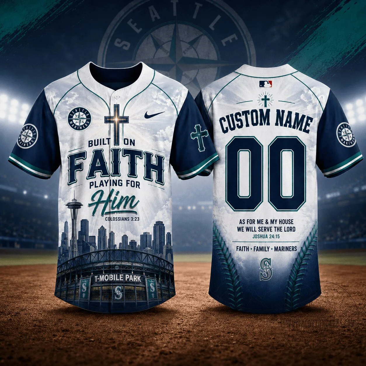 Seattle Mariners Baseball Jersey Built On Faith Playing For Him
