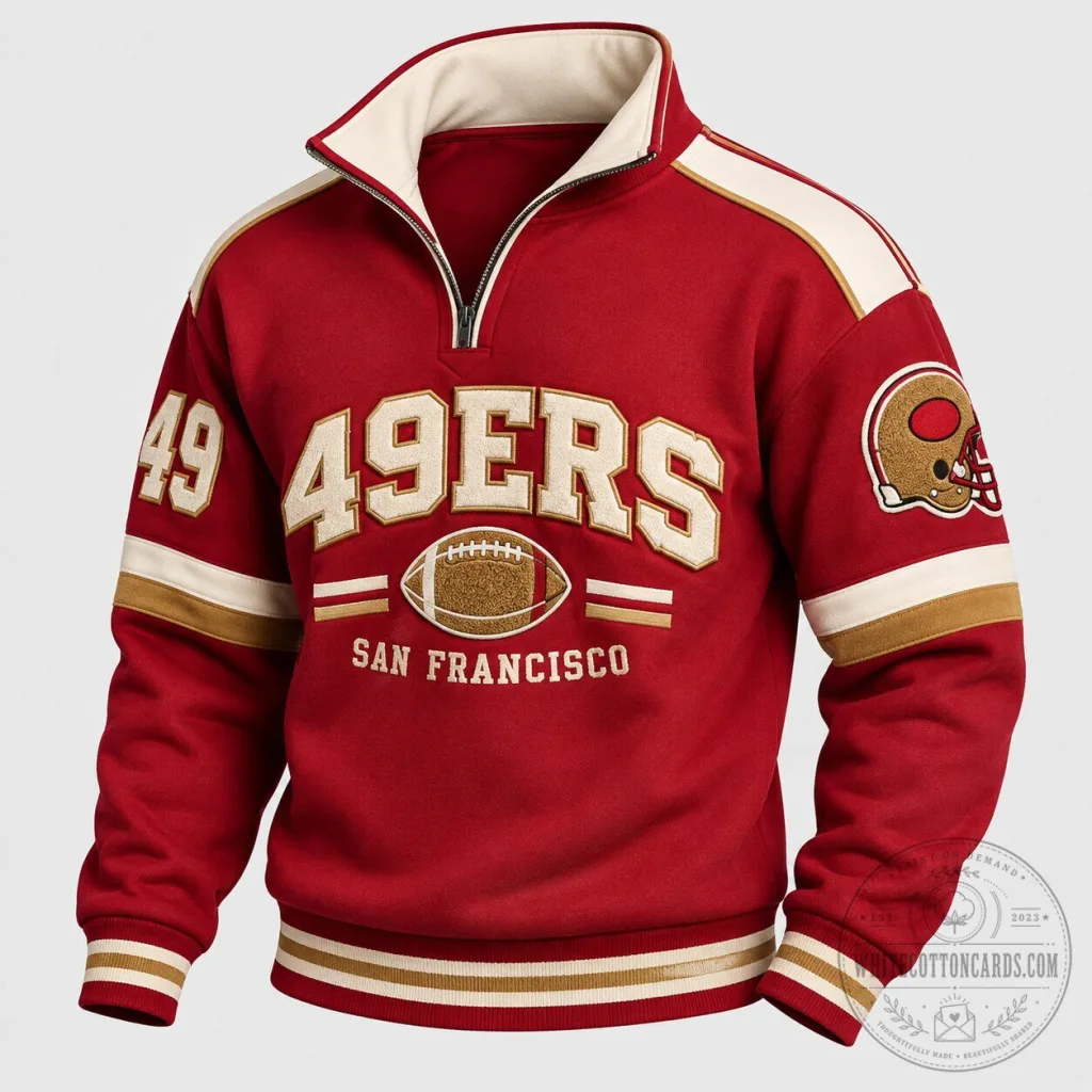 San Francisco 49ers Vintage Football Quarter-Zip Sweatshirt San Francisco 49ers Vintage Football Quarter-Zip Sweatshirt