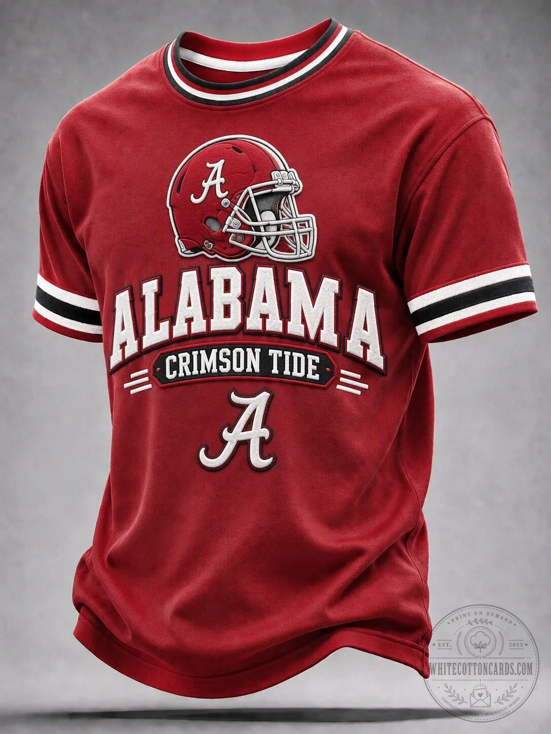 Alabama Crimson Tide Football Helmet Graphic Print T-Shirt