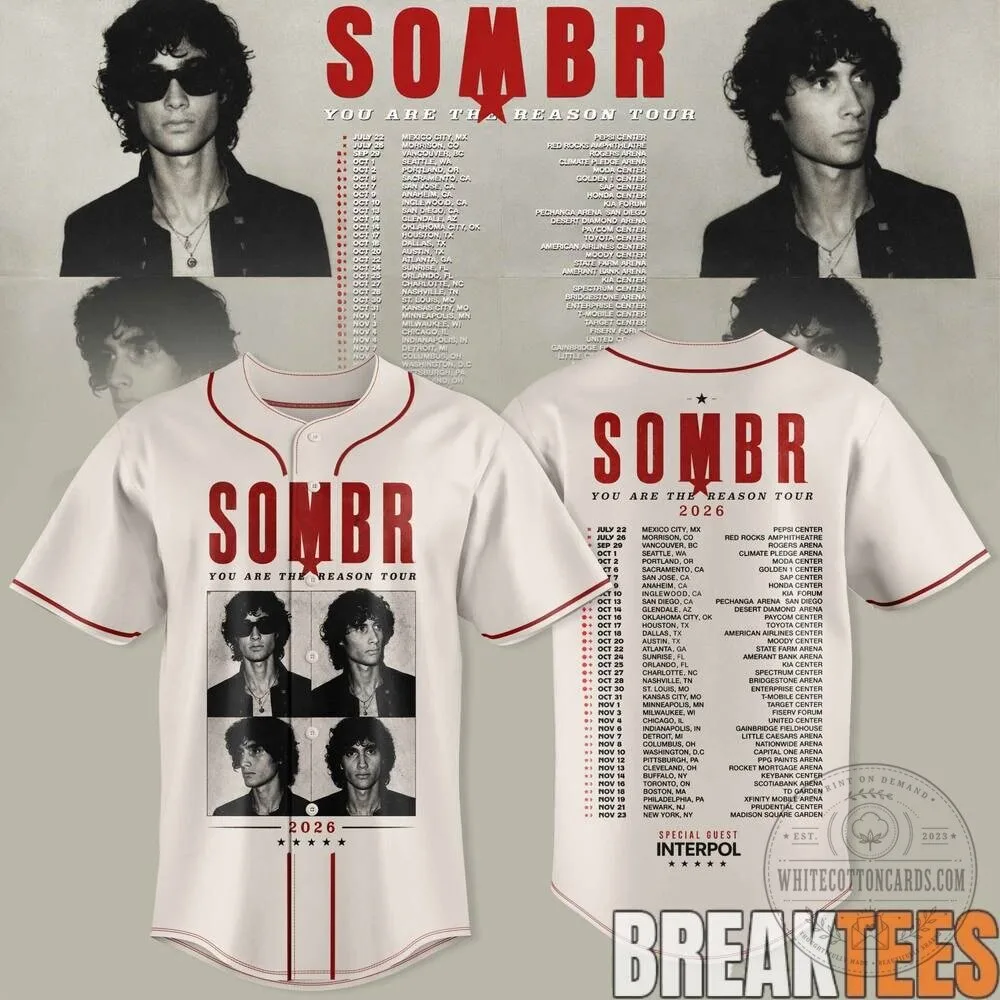 Sombr You Are The Reason Tour 2026 Concert Baseball Jersey