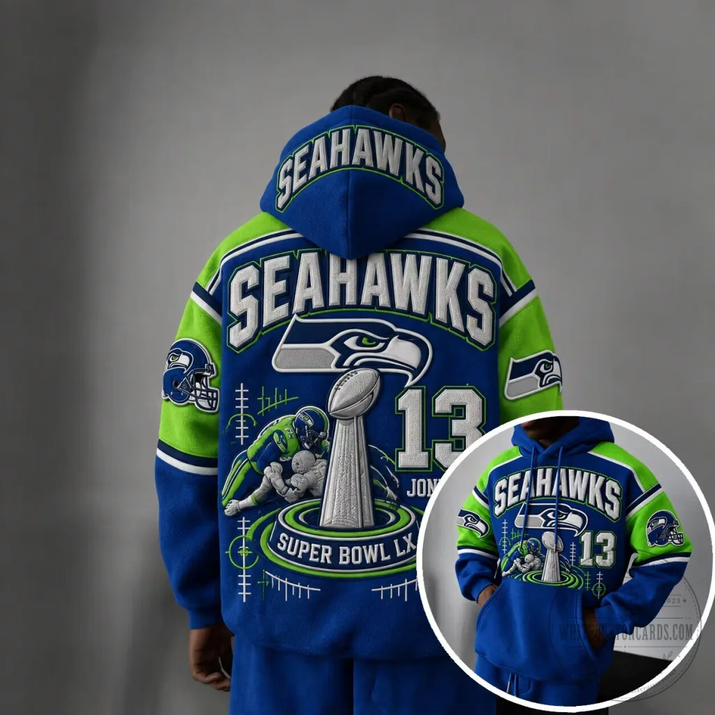 Seattle Seahawks Super Bowl LX Championship Football Hoodie Seattle Seahawks Super Bowl LX Championship Football Hoodie