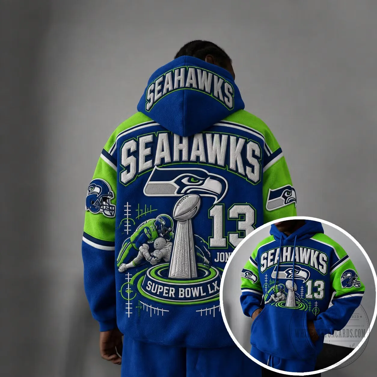 Seattle Seahawks Super Bowl LX Championship Football Hoodie