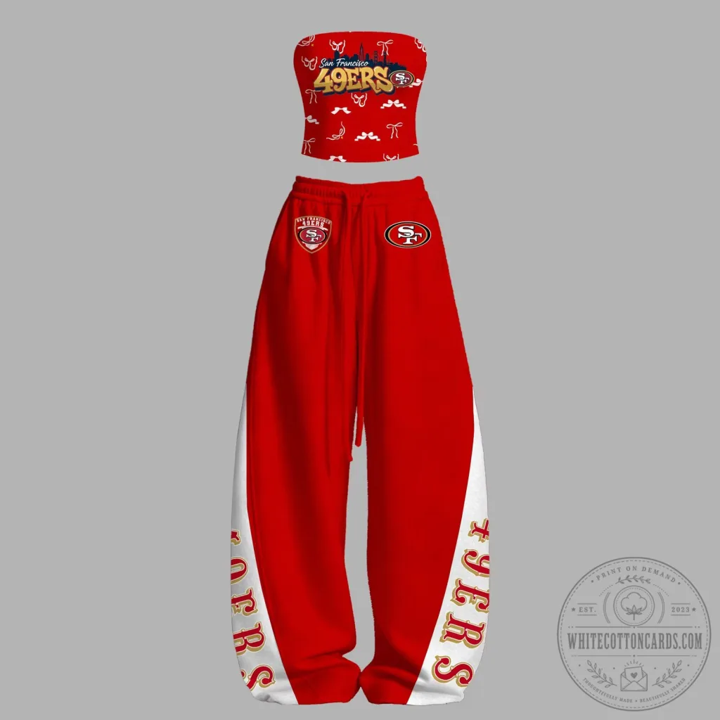 San Francisco 49ers Strapless Top & Elasticated Trousers Two-Piece Set "San Francisco 49ers" Strapless Top & Elasticated Trousers Two-Piece Set