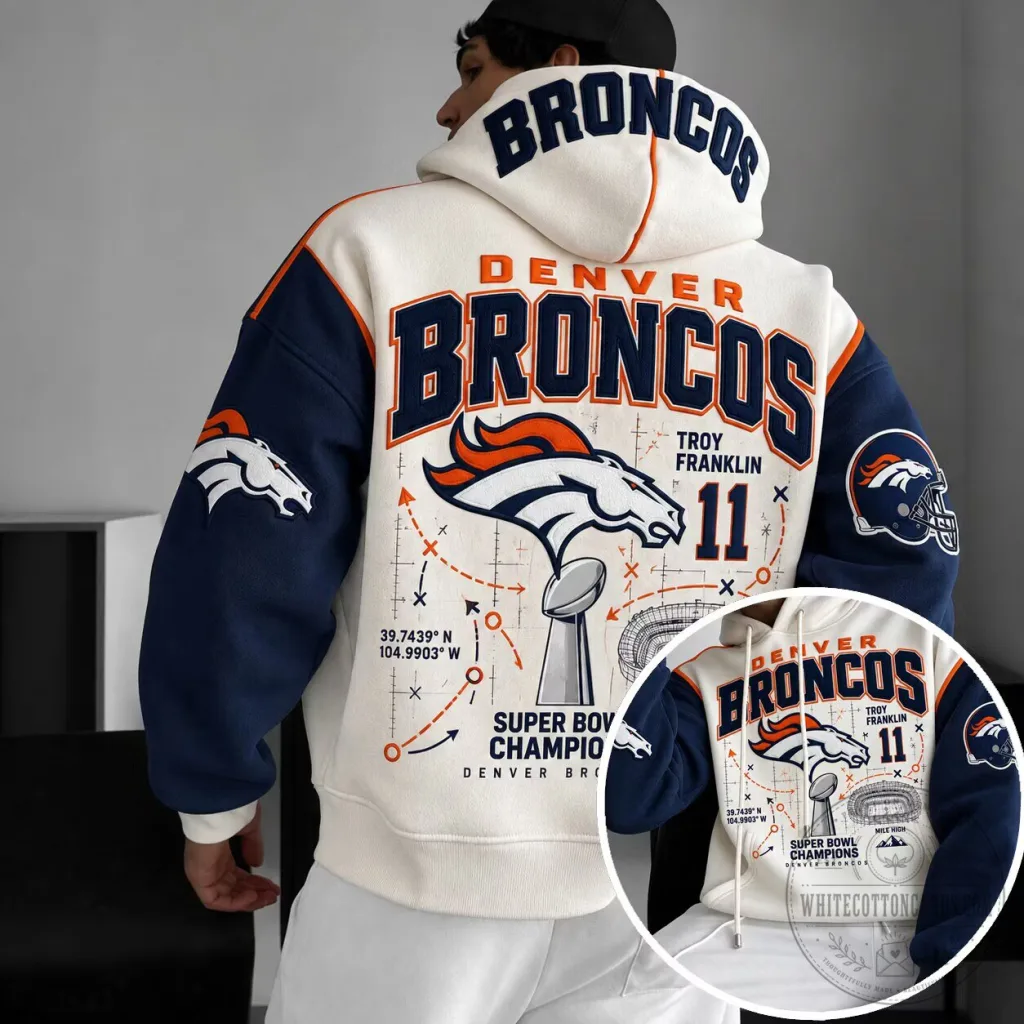 Denver Broncos Super Bowl Champions Troy Franklin Number 11 Hoodie Denver Broncos Super Bowl Champions Troy Franklin Number 11 Hoodie