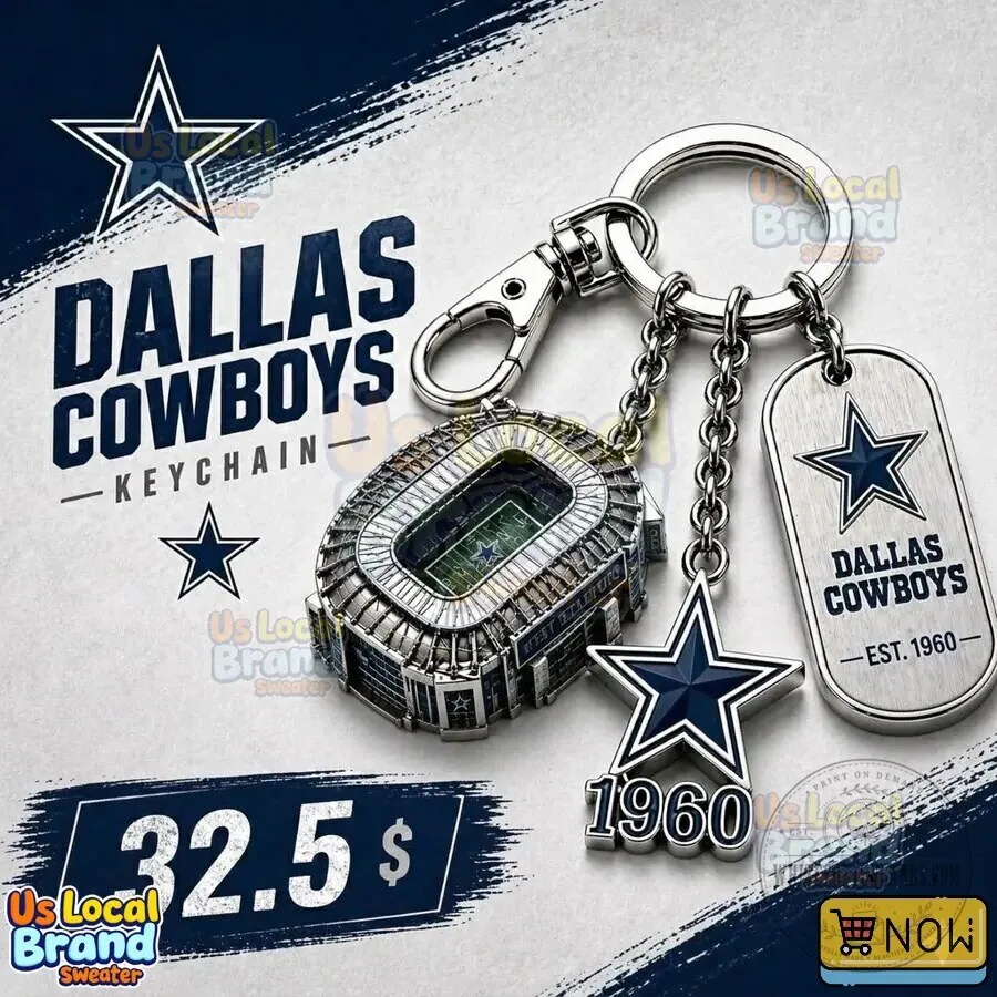 Dallas Cowboys AT&T Stadium Football Team Logo Keychain