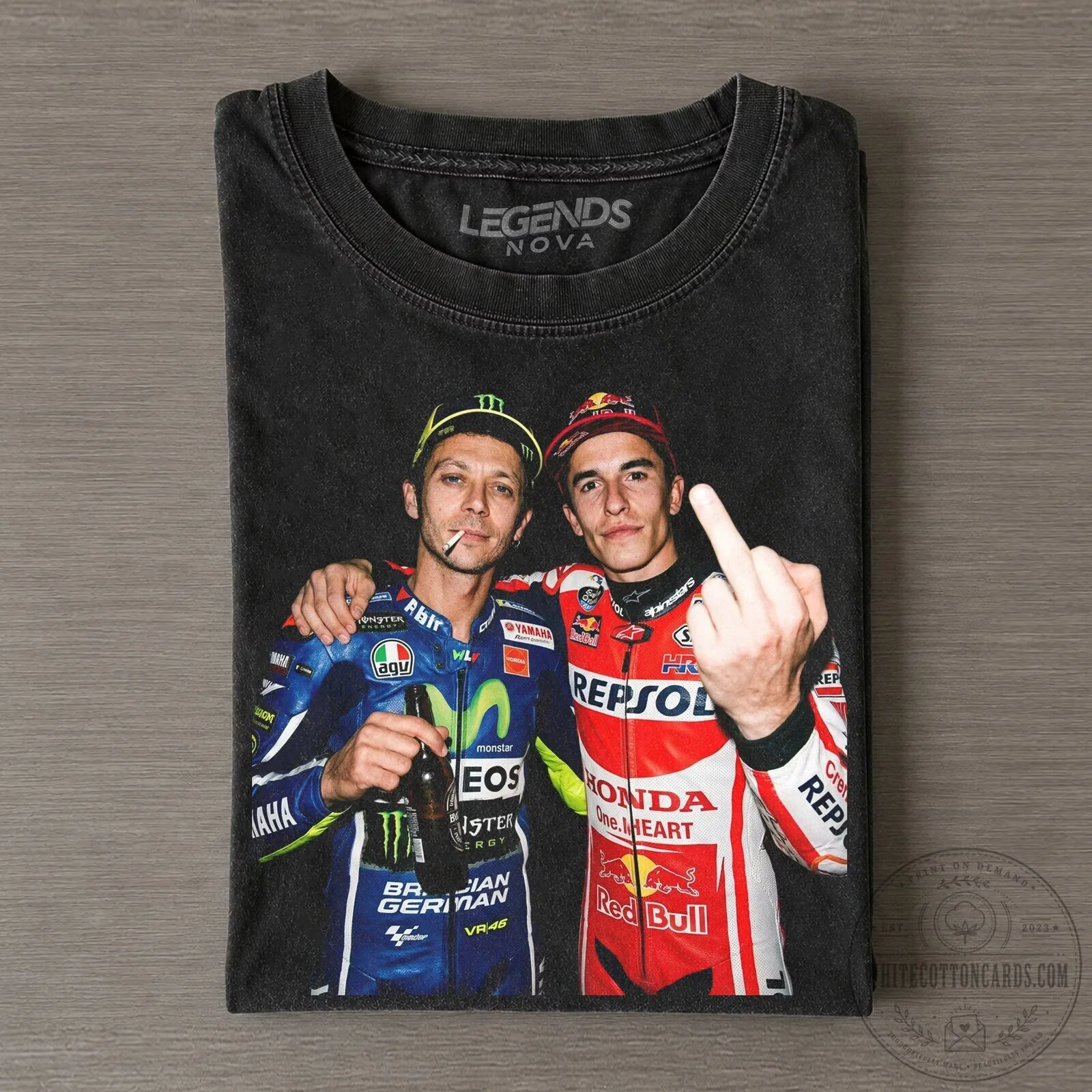 MotoGP Legends T-Shirt featuring Valentino Rossi and Marc Marquez 2 MotoGP Legends T-Shirt featuring Valentino Rossi and Marc Marquez