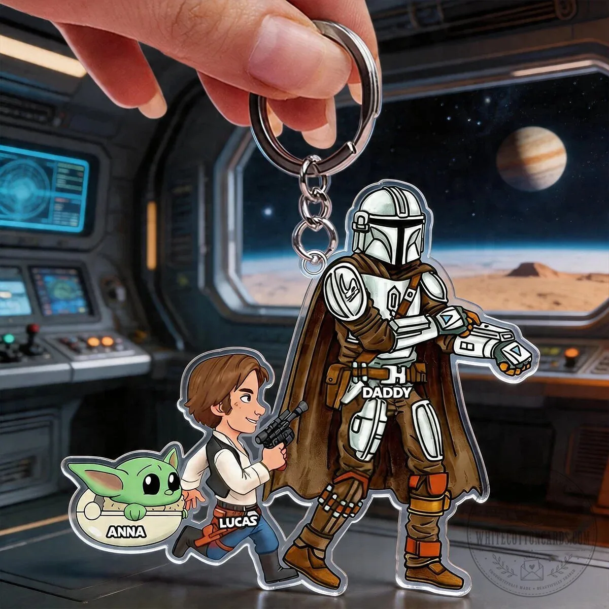 Personalized Star Wars The Mandalorian and Grogu Acrylic Keychain for Father's Day 3 Personalized Star Wars The Mandalorian and Grogu Acrylic Keychain for Father's Day