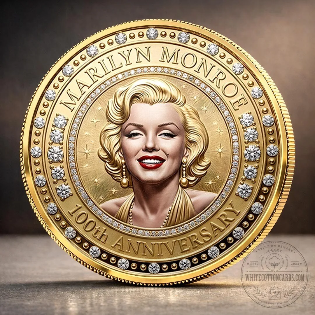 Gold Coin Commemorating Marilyn Monroe's 100th Anniversary, Set with Diamonds 2 Gold Coin Commemorating Marilyn Monroe's 100th Anniversary, Set with Diamonds