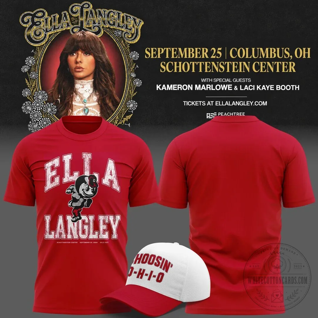 Ella Langley Concert Tour Ohio State Buckeyes T-Shirt 2 Ella Langley Concert Tour Ohio State Buckeyes T-Shirt
