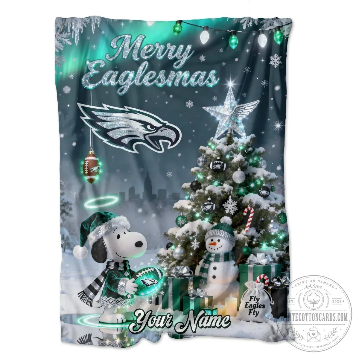 Merry Eaglesmas Fleece Blanket featuring Snoopy for Philadelphia Eagles Fans 7 Merry Eaglesmas Fleece Blanket featuring Snoopy for Philadelphia Eagles Fans