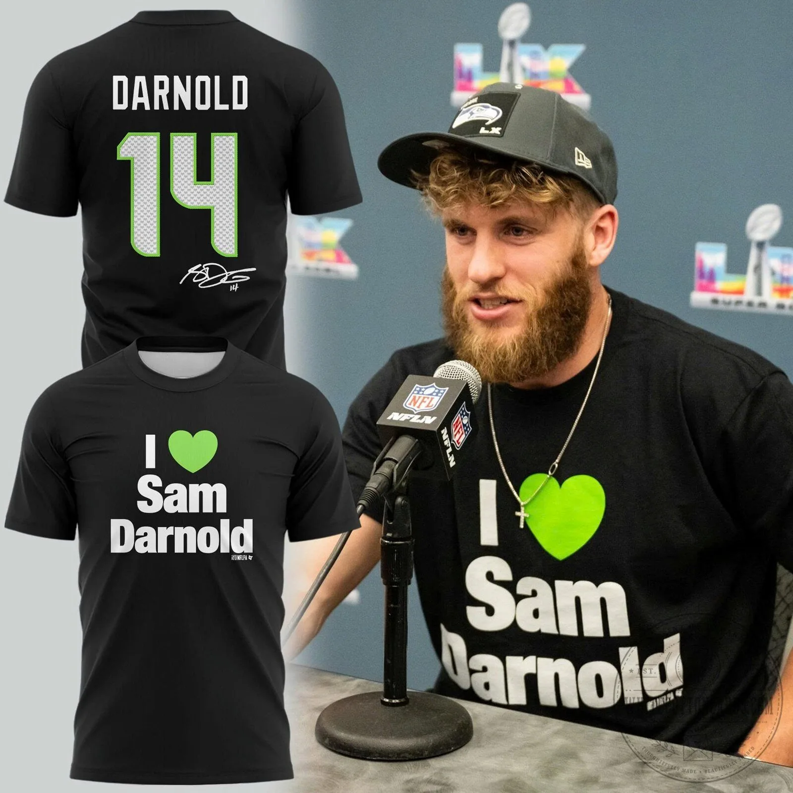Sam Darnold I Love Sam Darnold Football Fan T-Shirt