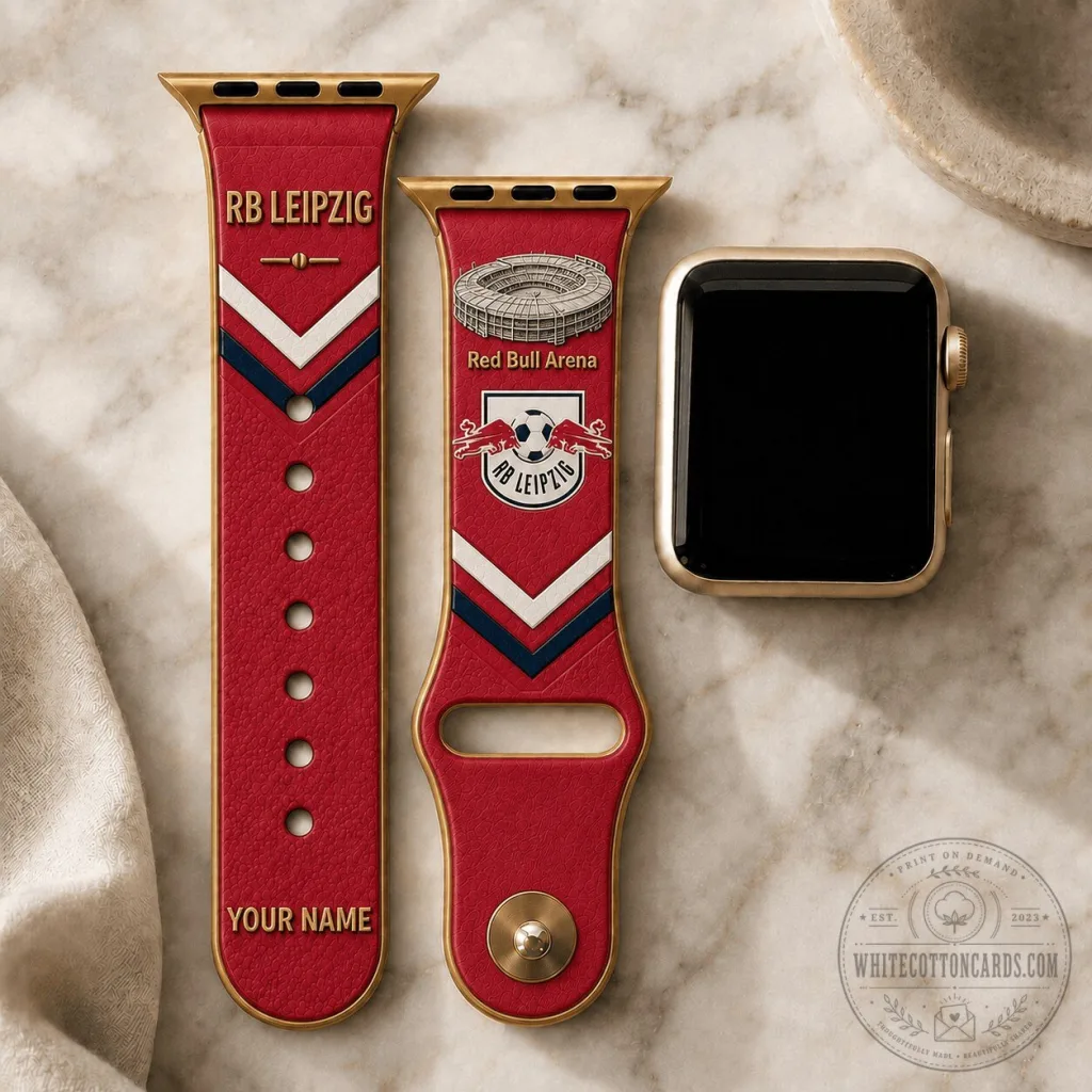 RB Leipzig Red Bull Arena Football Club Custom Engraved Apple Watch Band RB Leipzig Red Bull Arena Football Club Custom Engraved Apple Watch Band