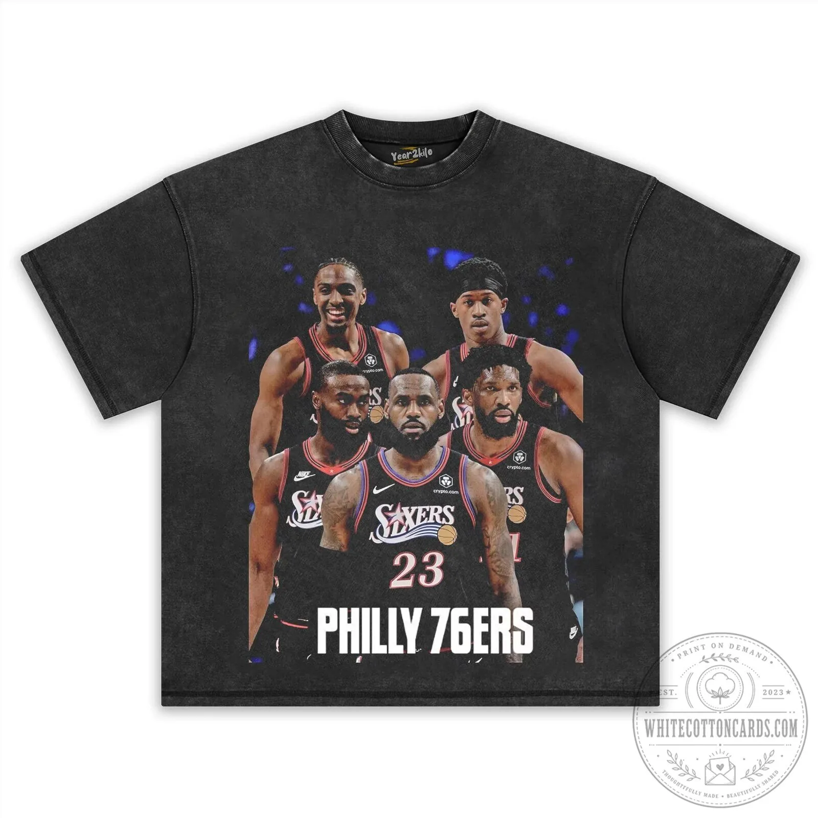 76ers Big Five Basketball Team Black Graphic T-Shirt 12 76ers Big Five Basketball Team Black Graphic T-Shirt