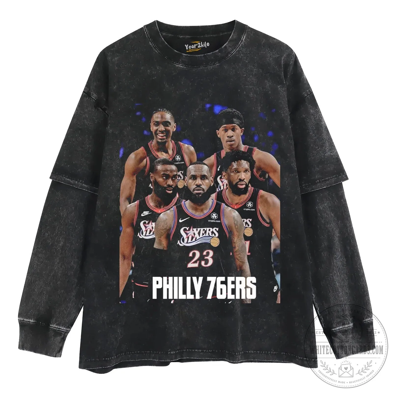76ers Big Five Basketball Team Black Graphic T-Shirt 14 76ers Big Five Basketball Team Black Graphic T-Shirt