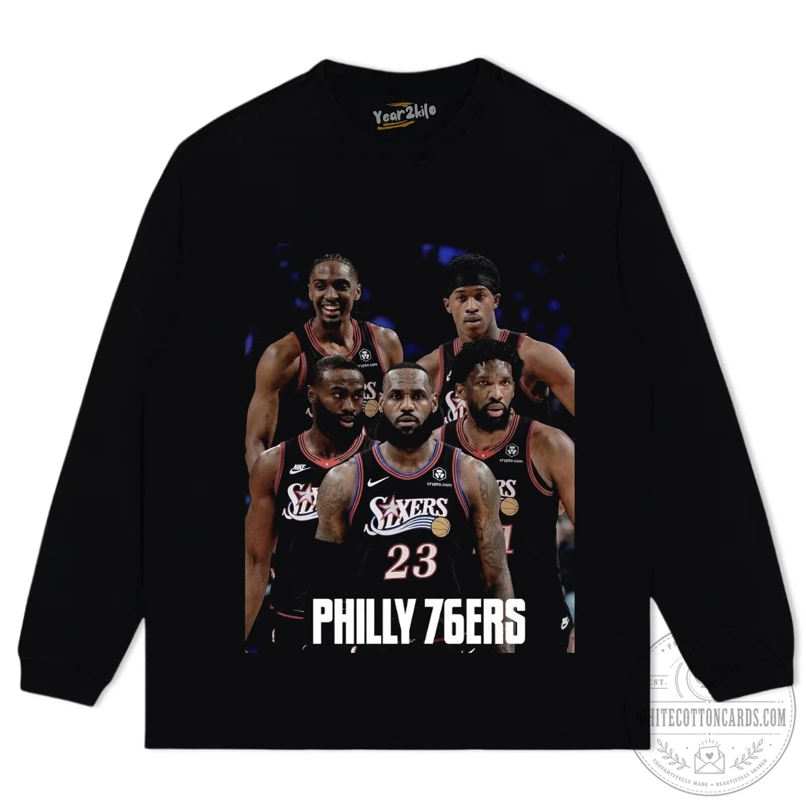 76ers Big Five Basketball Team Black Graphic T-Shirt 15 76ers Big Five Basketball Team Black Graphic T-Shirt