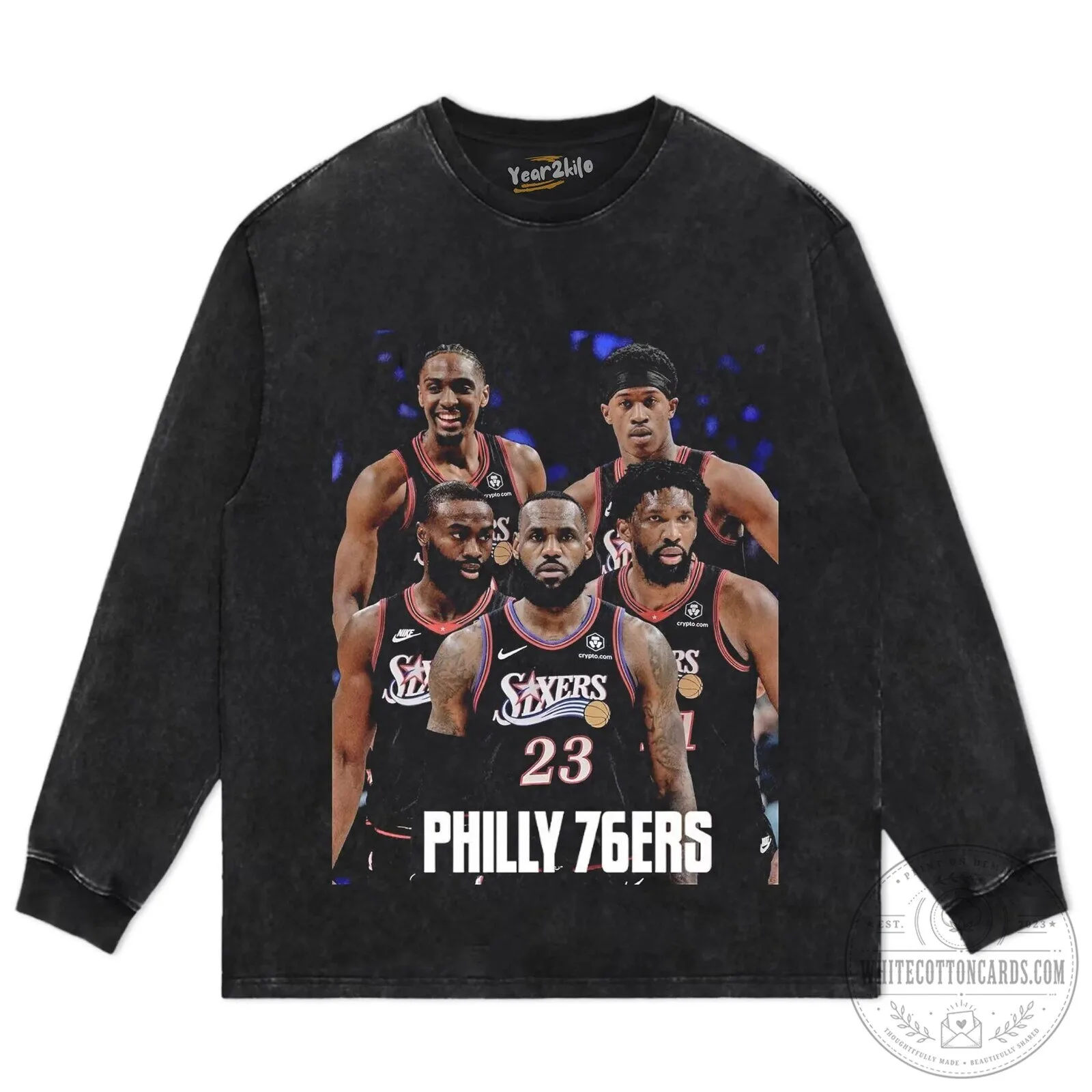 76ers Big Five Basketball Team Black Graphic T-Shirt 16 76ers Big Five Basketball Team Black Graphic T-Shirt