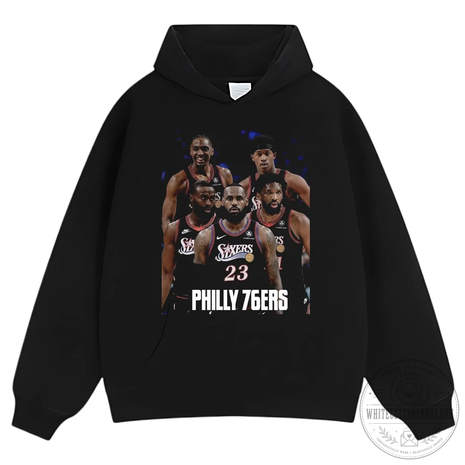 76ers Big Five Basketball Team Black Graphic T-Shirt 17 76ers Big Five Basketball Team Black Graphic T-Shirt