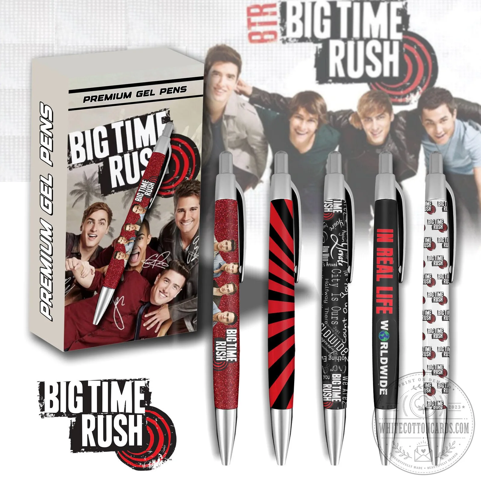 Big Time Rush Premium Gel Pens Set, Music Band Fan Gift 2 Big Time Rush Premium Gel Pens Set, Music Band Fan Gift
