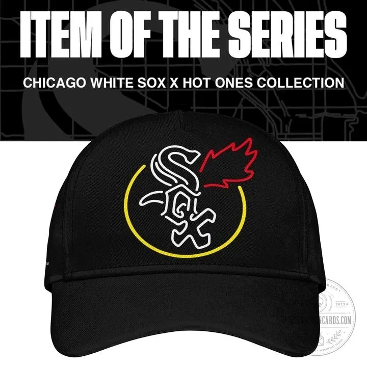 Hot Ones Chicago White Sox Baseball Team Logo Black Cap Hat