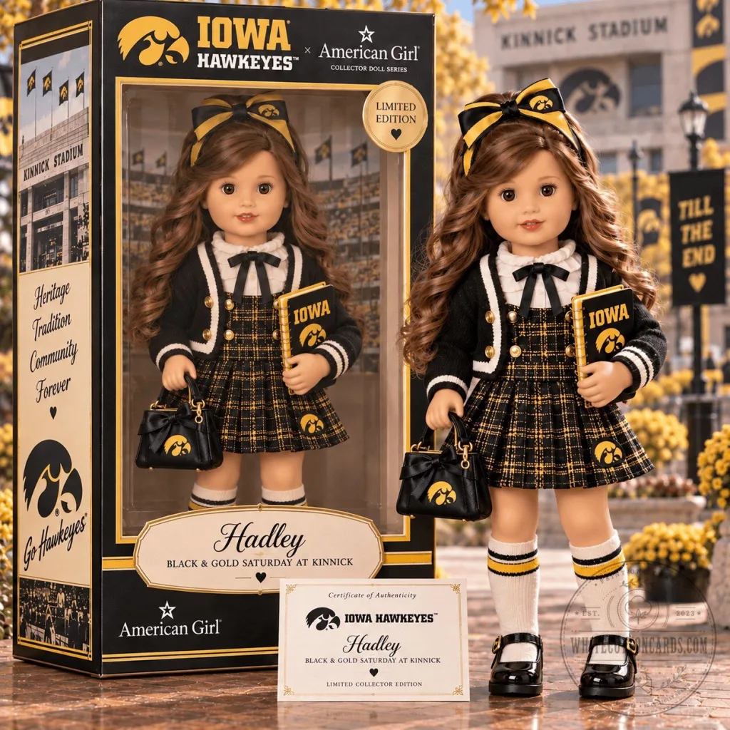 iowa-hawkeyes-american-girl-hadley-black-and-gold-saturday-at-kinnick-collector-doll-featured Iowa Hawkeyes American Girl Hadley Black and Gold Saturday at Kinnick Collector Doll