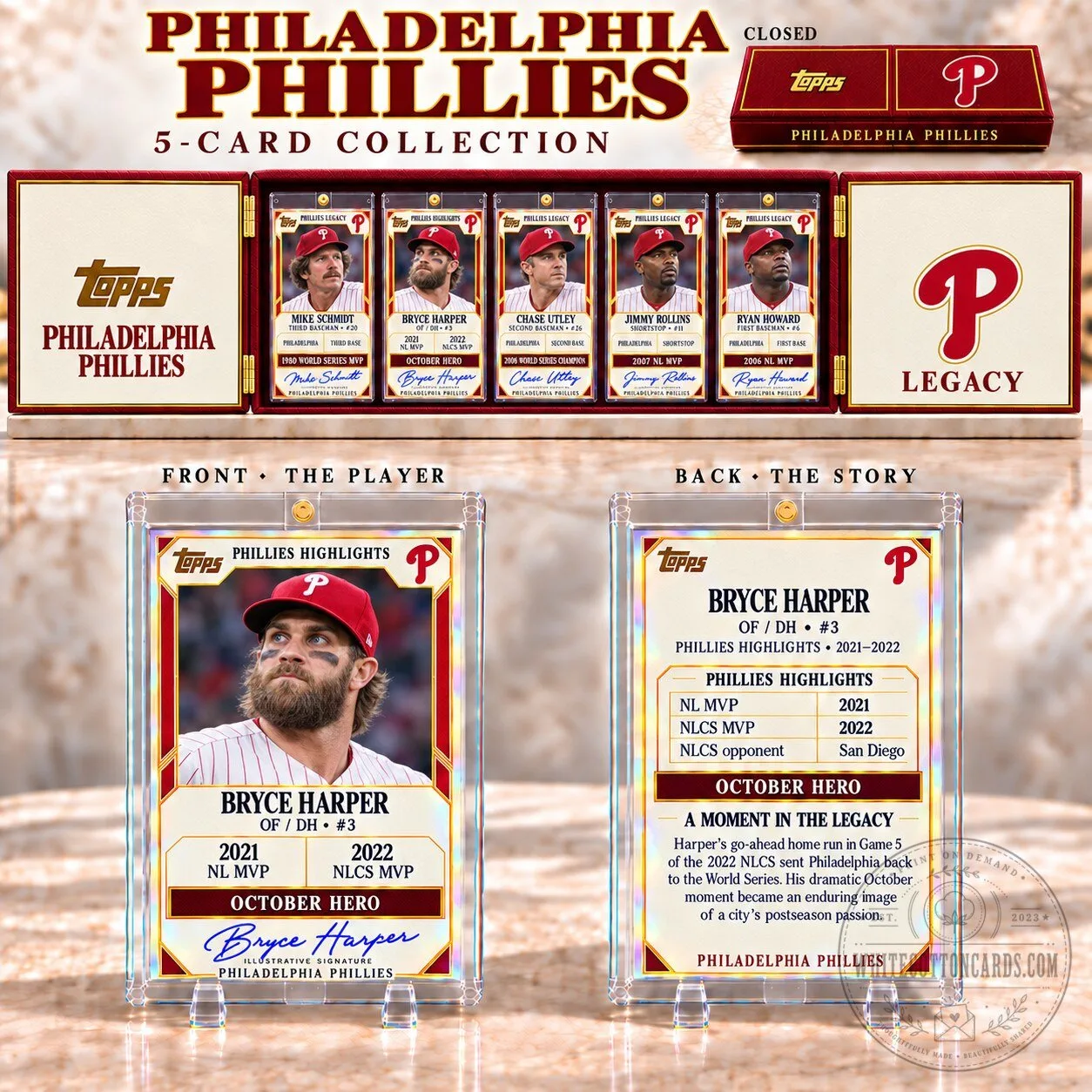 Philadelphia Phillies Bryce Harper Topps Baseball Card Collector's Box Set