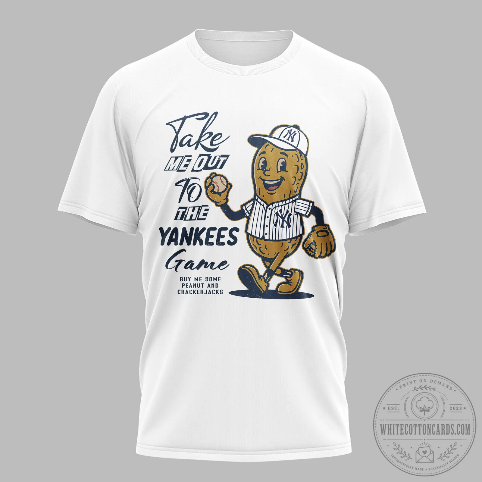Take Me Out To The Yankees Game Peanut Baseball T-Shirt
