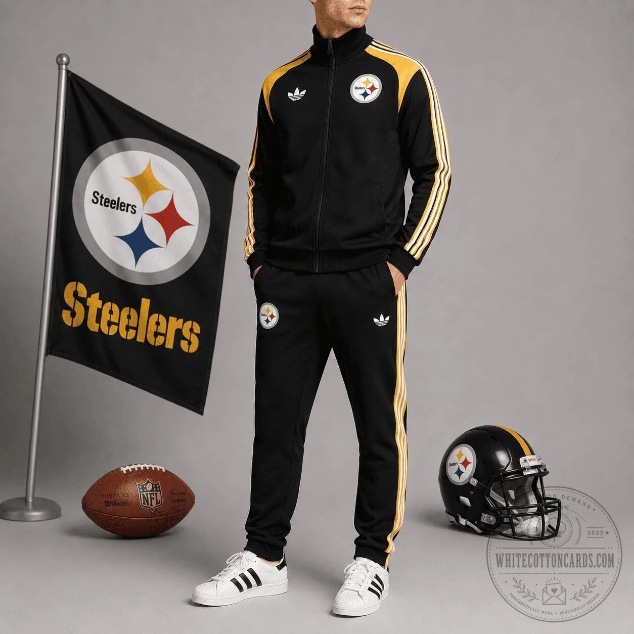 Pittsburgh Steelers Adidas Black Track Jacket