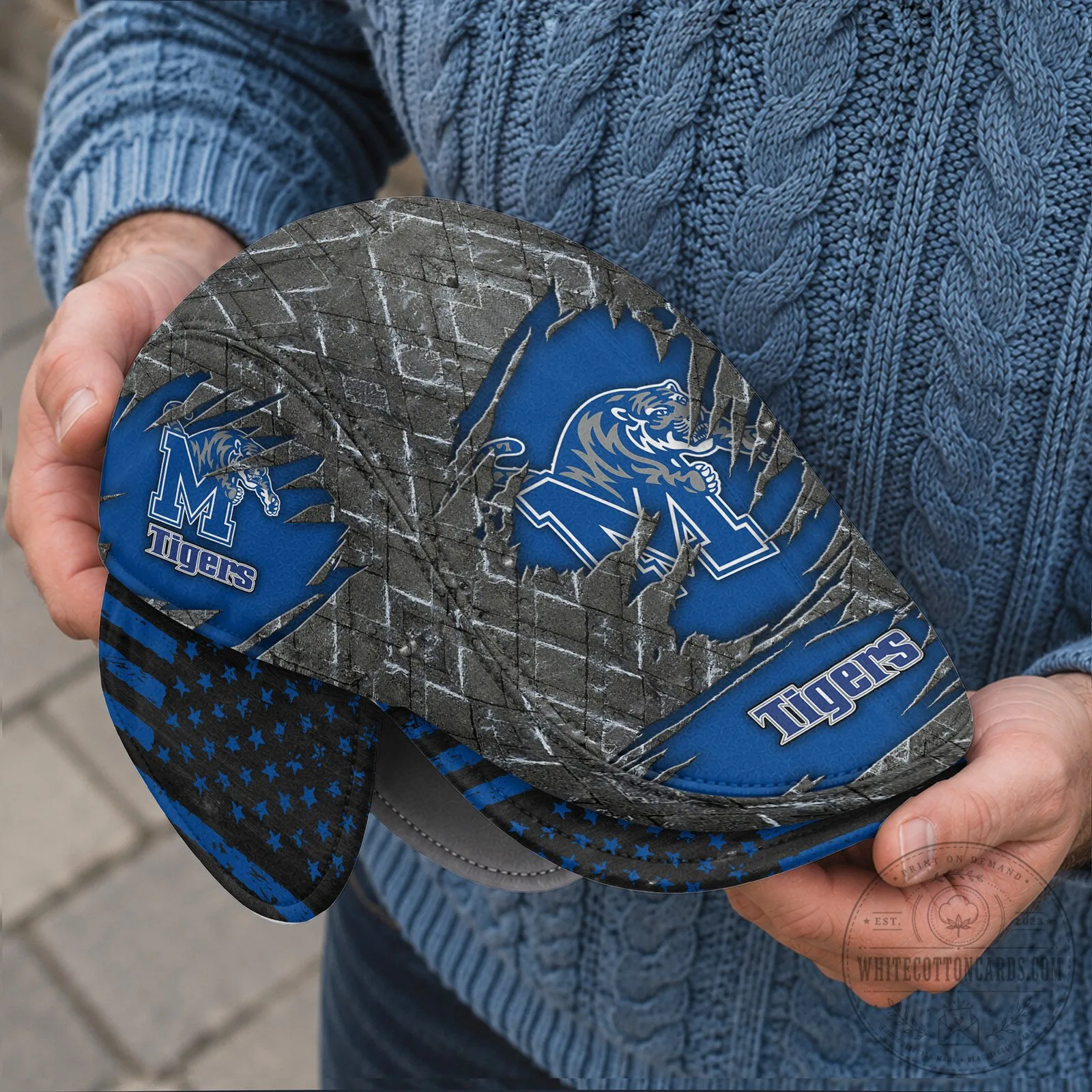 Memphis Tigers NCAA Flat Cap with Foldable Ear Flaps 10 Memphis Tigers NCAA Flat Cap with Foldable Ear Flaps