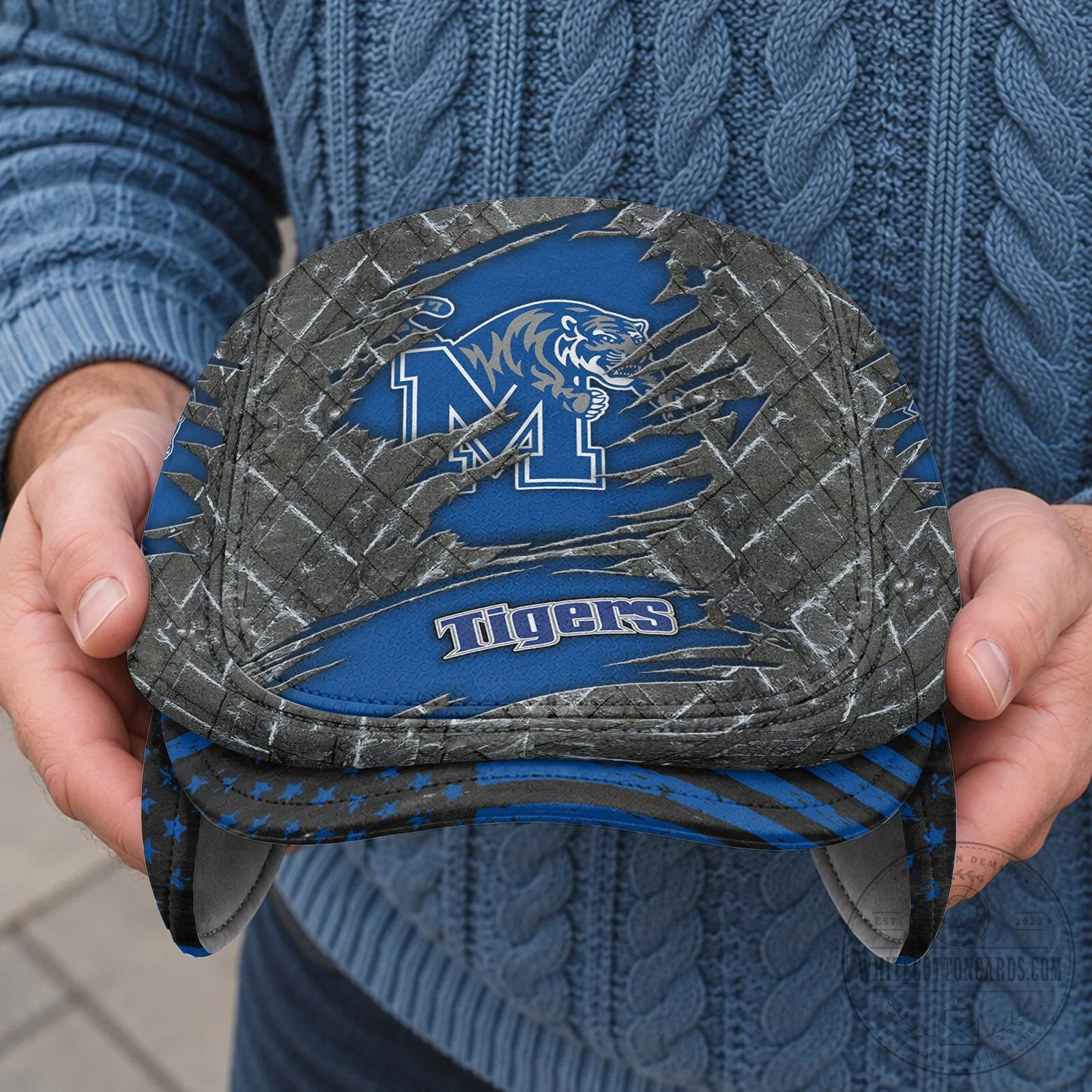 Memphis Tigers NCAA Flat Cap with Foldable Ear Flaps 11 Memphis Tigers NCAA Flat Cap with Foldable Ear Flaps