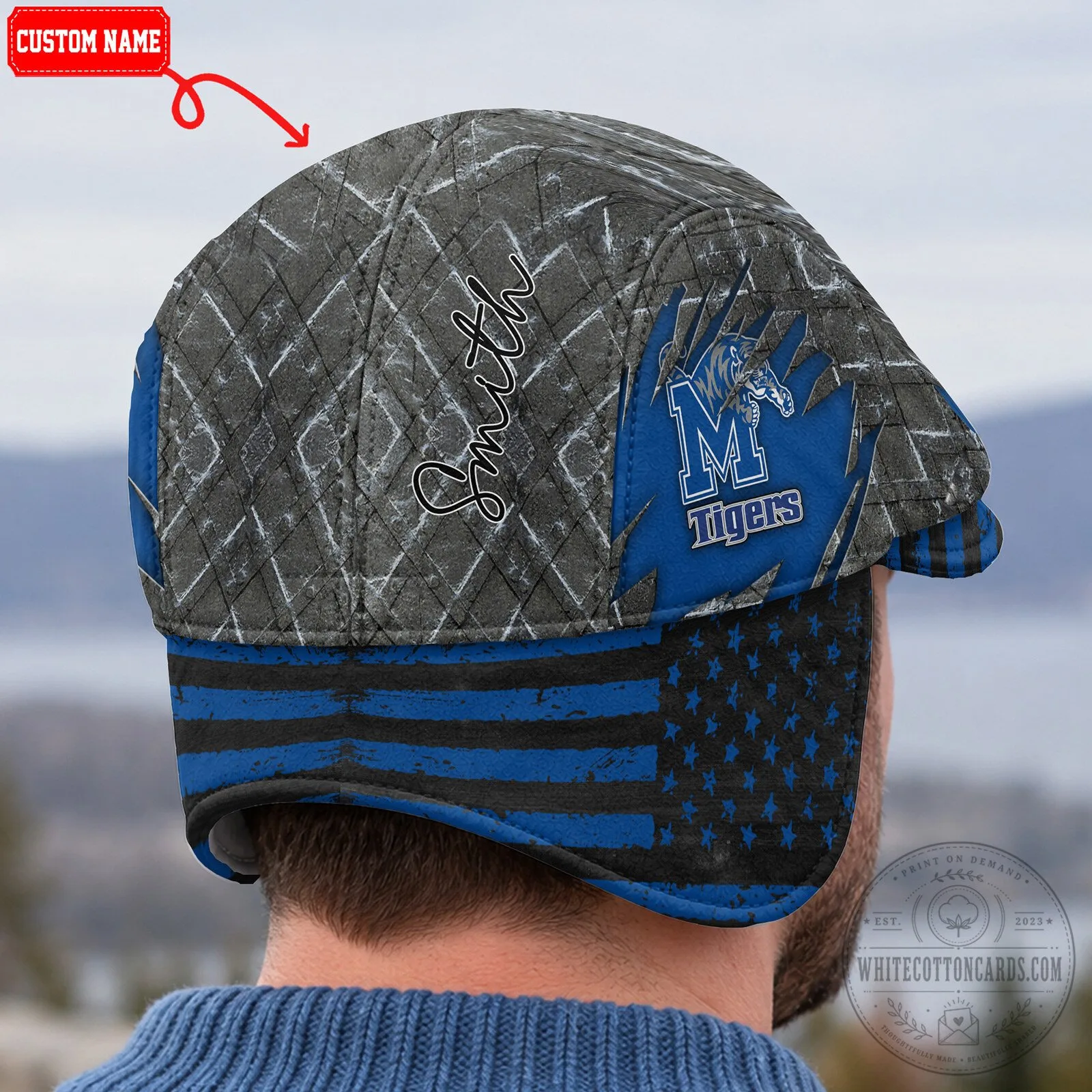 Memphis Tigers NCAA Flat Cap with Foldable Ear Flaps 12 Memphis Tigers NCAA Flat Cap with Foldable Ear Flaps