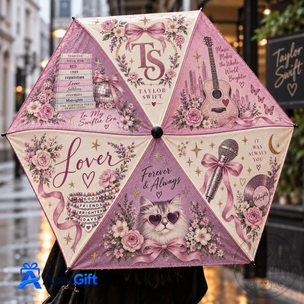 Taylor Swift Eras Tour Album Covers Pink Floral Pattern Umbrella Taylor Swift Eras Tour Album Covers Pink Floral Pattern Umbrella