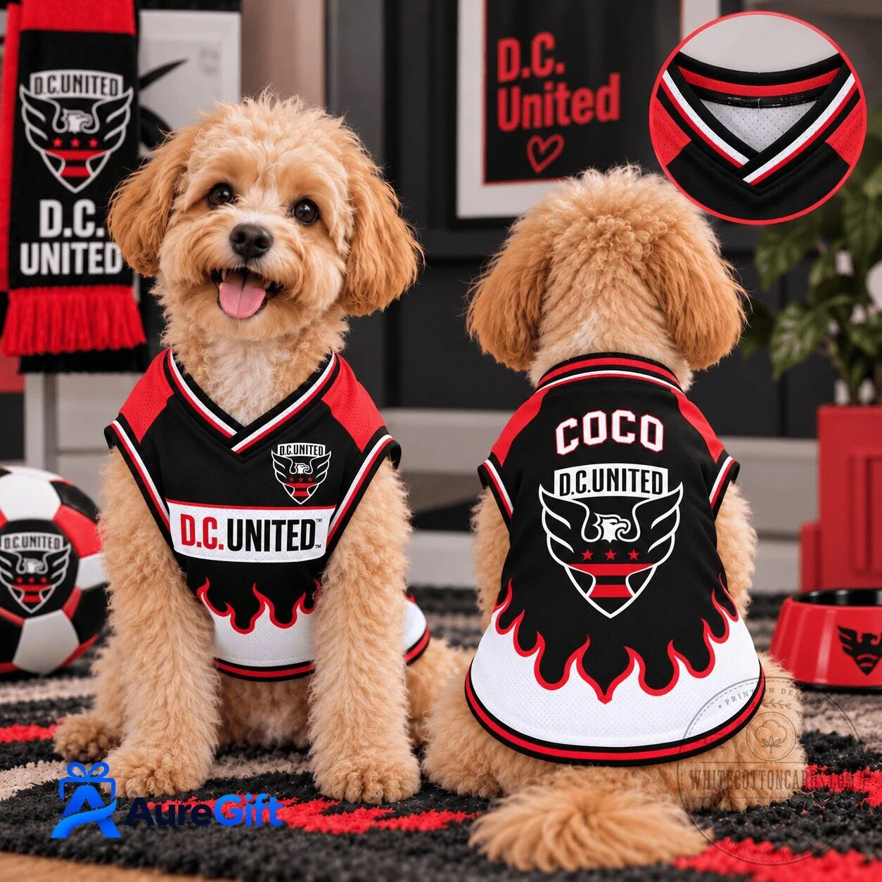 D.C. United Personalized Pet Football Jersey for Dogs and Cats 1 D.C. United Personalized Pet Football Jersey for Dogs and Cats