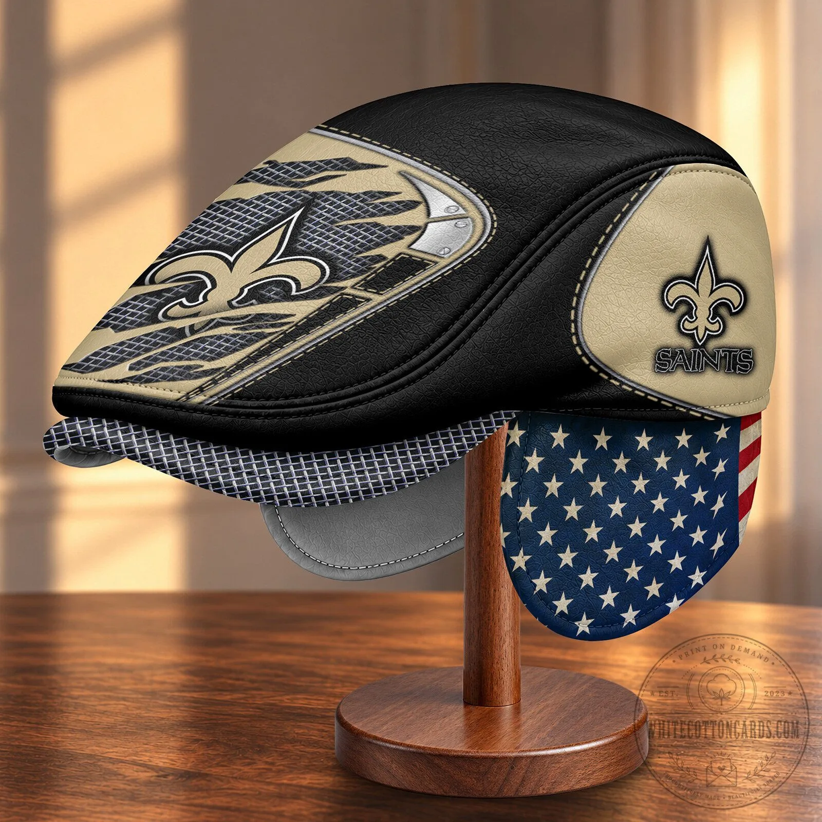 New Orleans Saints National Football League Flat Cap with Foldable Ear Flaps