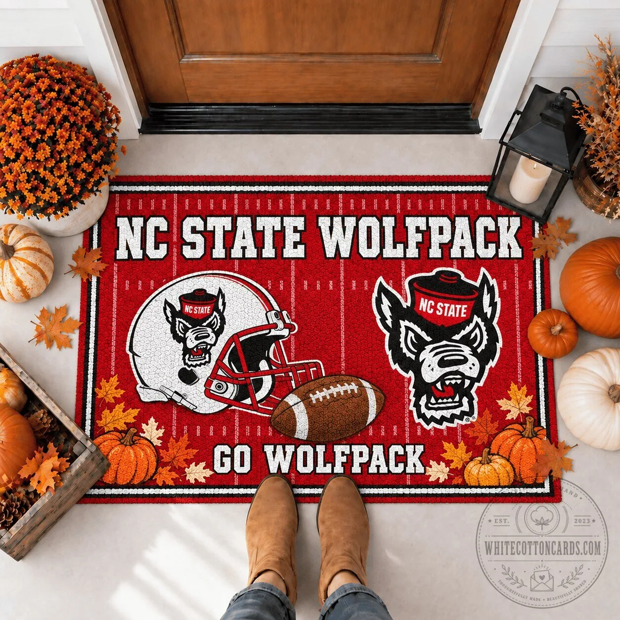 NC State Wolfpack Football Field Design Welcome Doormat 1 NC State Wolfpack Football Field Design Welcome Doormat