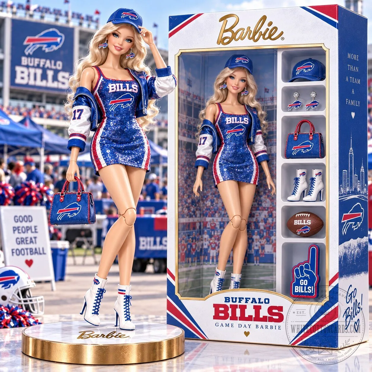 Buffalo Bills Barbie Doll NFL Football Collectible Figure