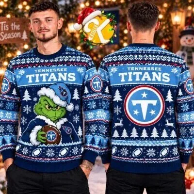 Tennessee Titans Grinch Christmas Holiday Ugly Sweater