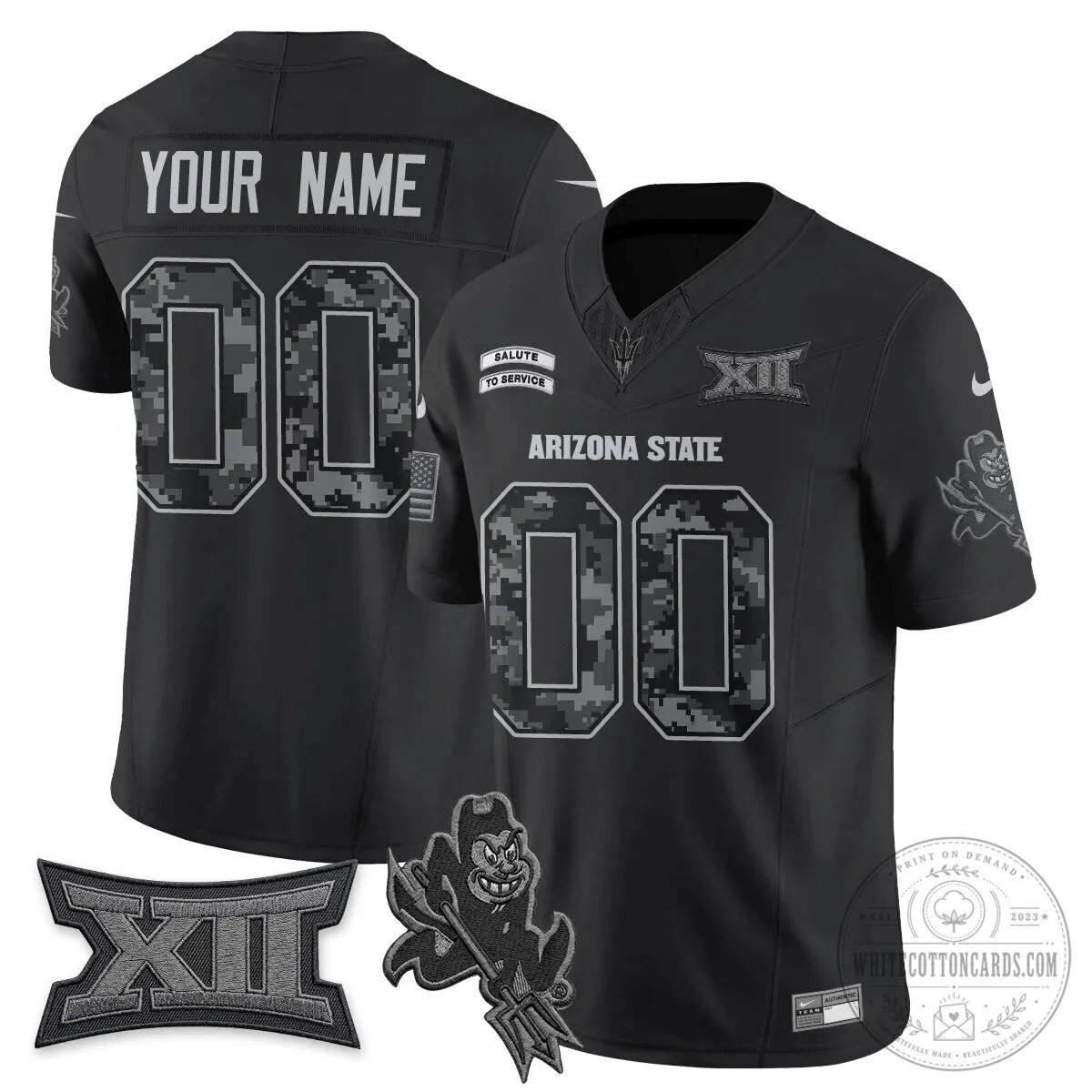 Arizona State Sun Devils 2026 Salute to Service Vapor Custom Football Jersey