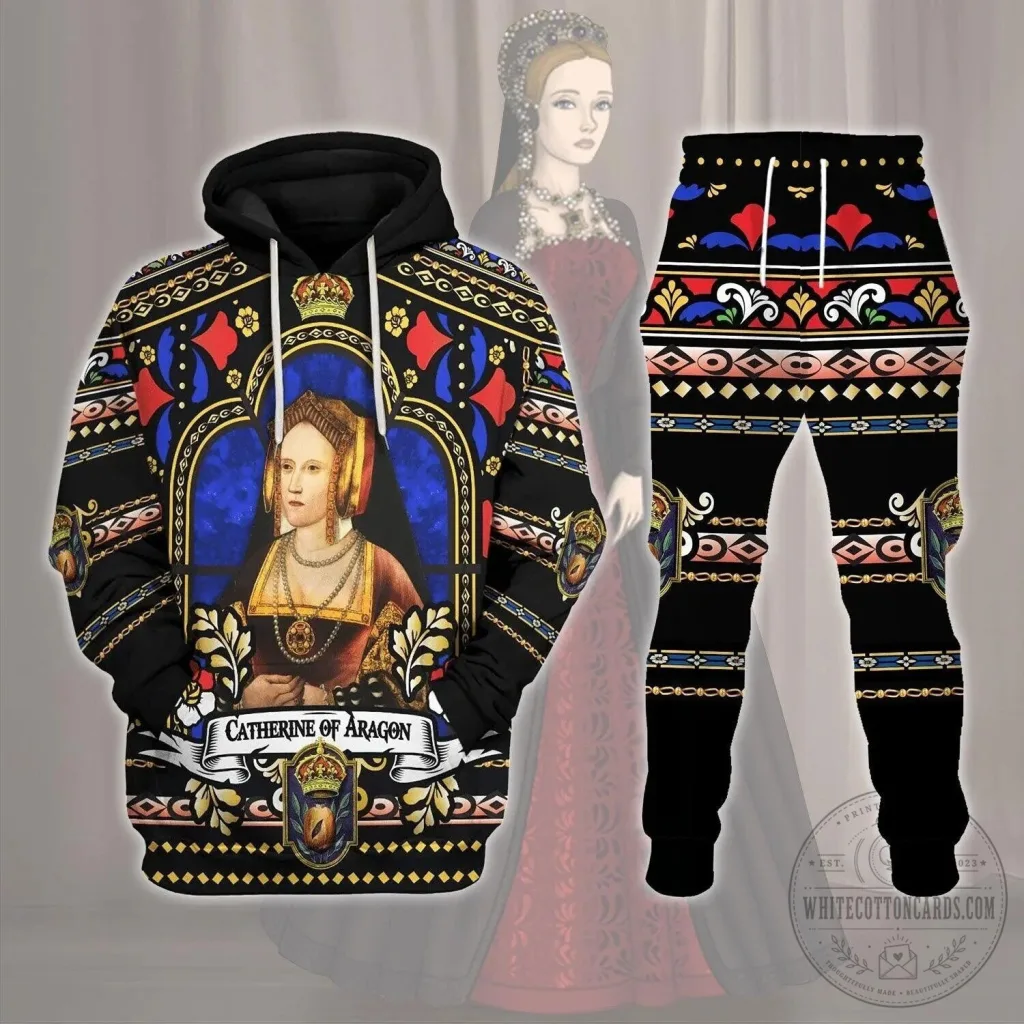 Catherine of Aragon Queen of England Stained Glass Portrait Hoodie Sweatshirt Catherine of Aragon Queen of England Stained Glass Portrait Hoodie Sweatshirt