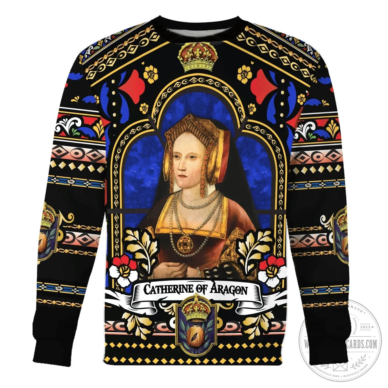 Catherine of Aragon Queen of England Stained Glass Portrait Hoodie Sweatshirt 18 Catherine of Aragon Queen of England Stained Glass Portrait Hoodie Sweatshirt