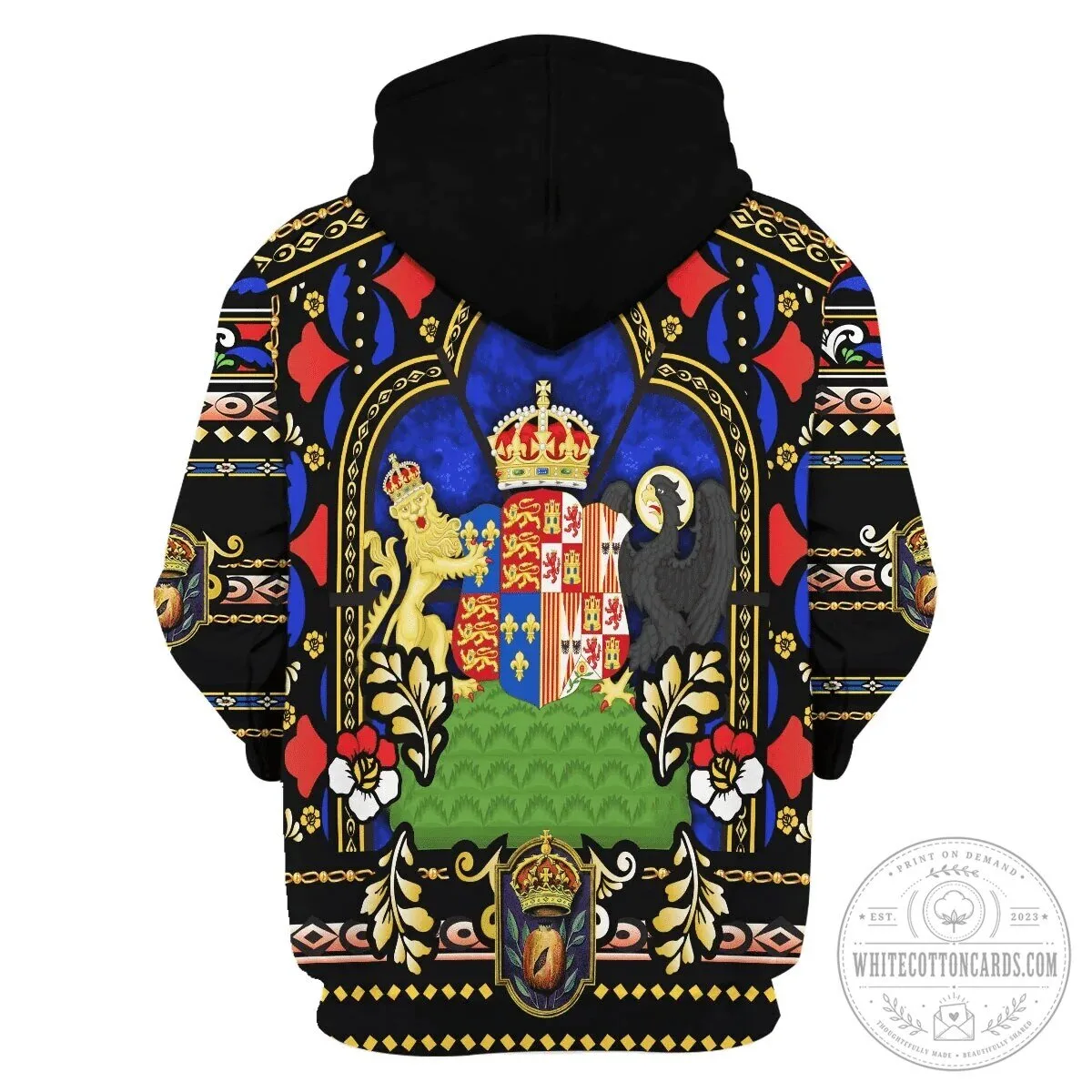 Catherine of Aragon Queen of England Stained Glass Portrait Hoodie Sweatshirt 23 Catherine of Aragon Queen of England Stained Glass Portrait Hoodie Sweatshirt